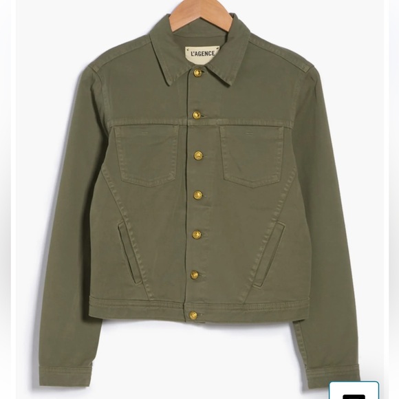 L’Agence Jean jacket Celine Collared Utility Jacket Juniper size Small - Picture 1 of 5